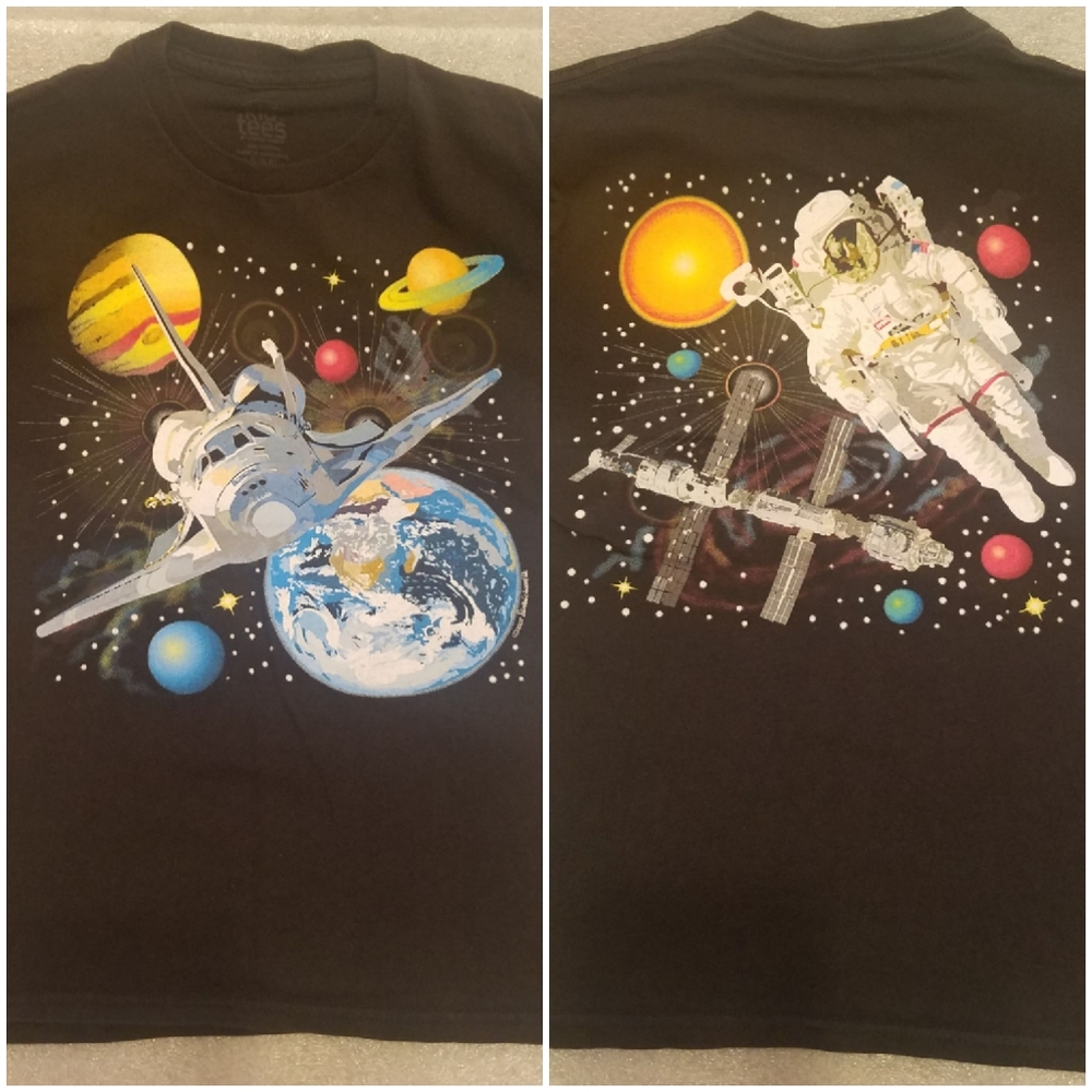 KID TEES DOUBLE GRAPHICS SPACE TSHIRT